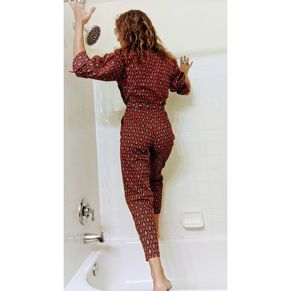 Amazing late 70s cotton paisley jumpsuit - Picture 3 of 7